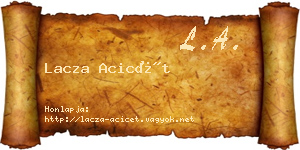 Lacza Acicét névjegykártya